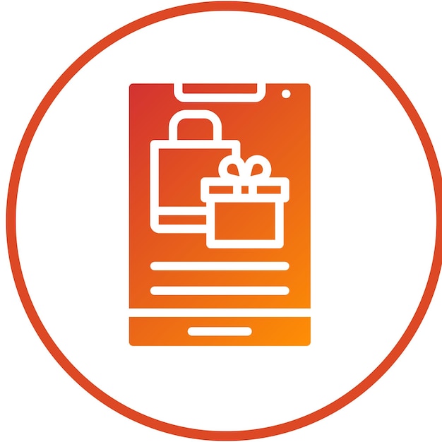 Diseño vectorial Estilo de icono de compras móviles