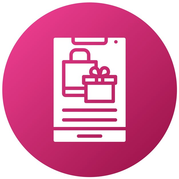 Diseño vectorial Estilo de icono de compras móviles