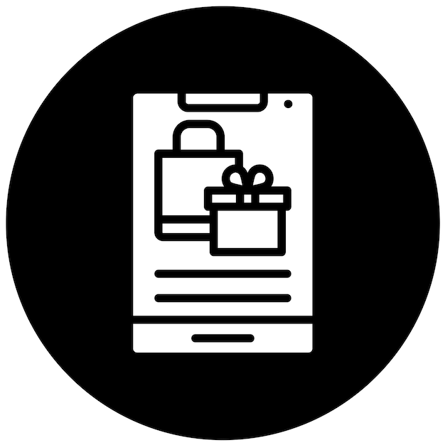 Diseño vectorial Estilo de icono de compras móviles
