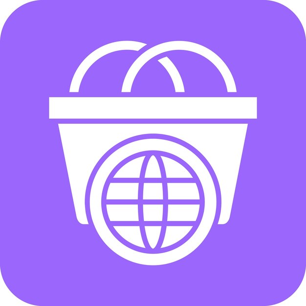 Diseño vectorial estilo de icono de compras en todo el mundo