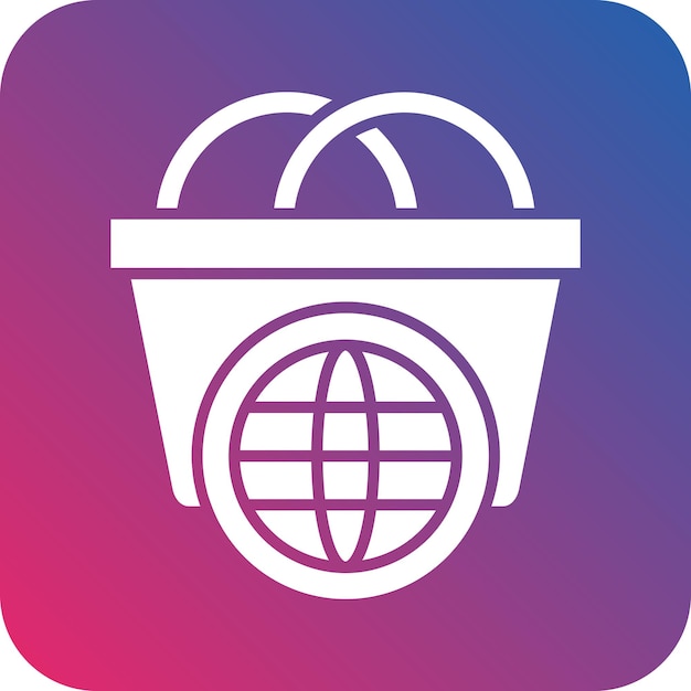 Diseño vectorial estilo de icono de compras en todo el mundo