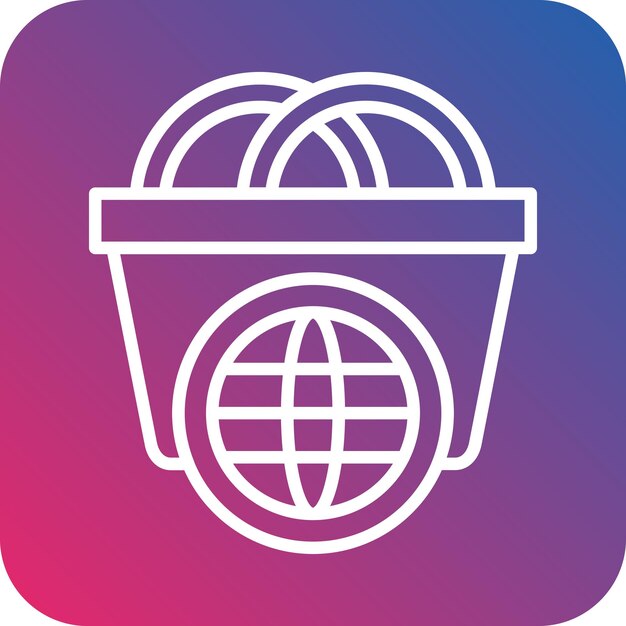 Diseño vectorial estilo de icono de compras en todo el mundo