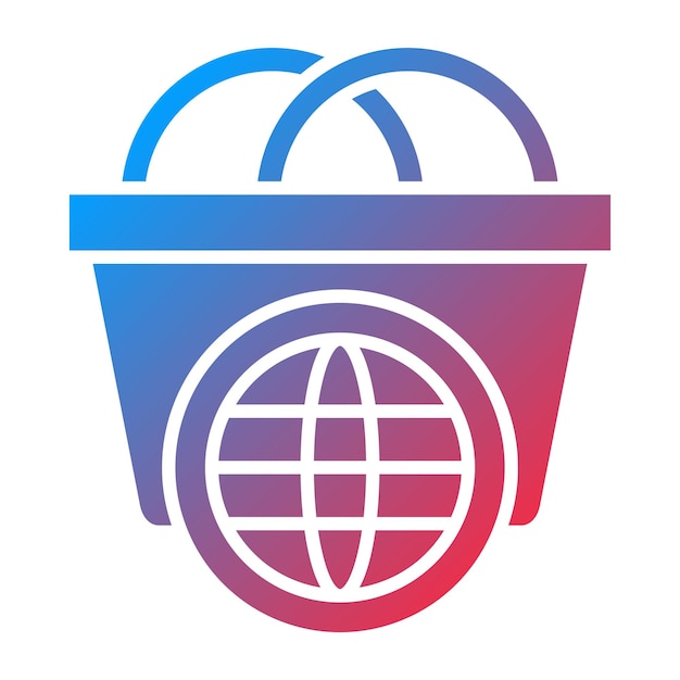 Diseño vectorial estilo de icono de compras en todo el mundo