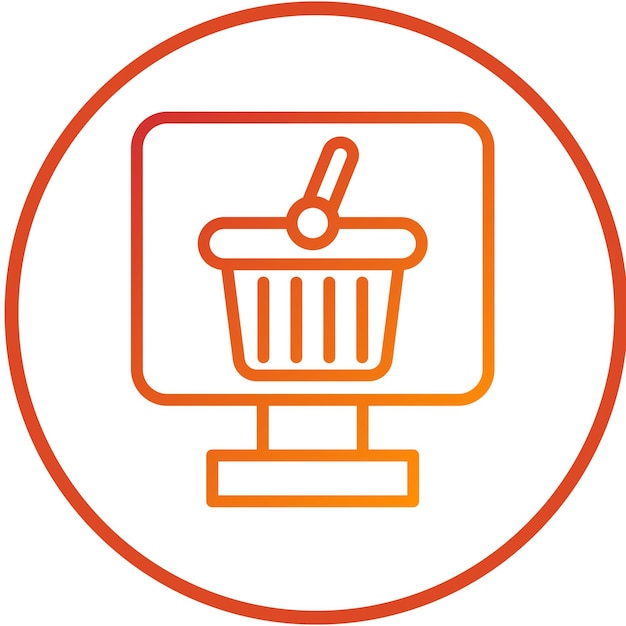Diseño vectorial Estilo de icono de compras virtuales