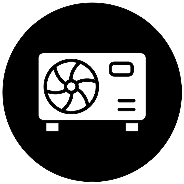 Diseño vectorial del estilo del icono del compresor de CA