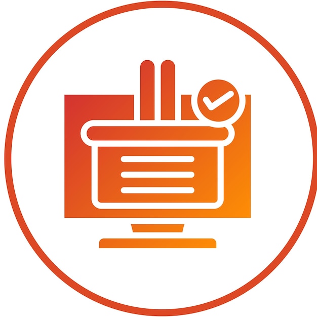Diseño vectorial Estilo del icono de comprobación del carrito