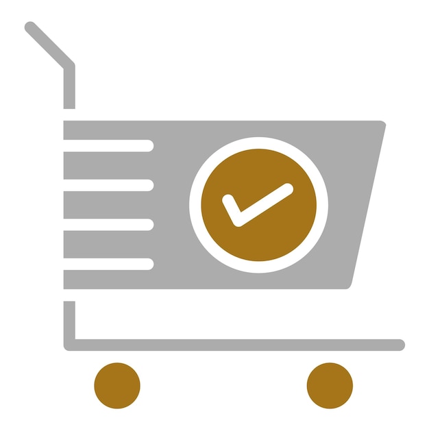 Diseño vectorial Estilo del icono de comprobación del carrito