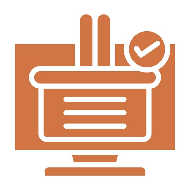 Diseño vectorial Estilo del icono de comprobación del carrito