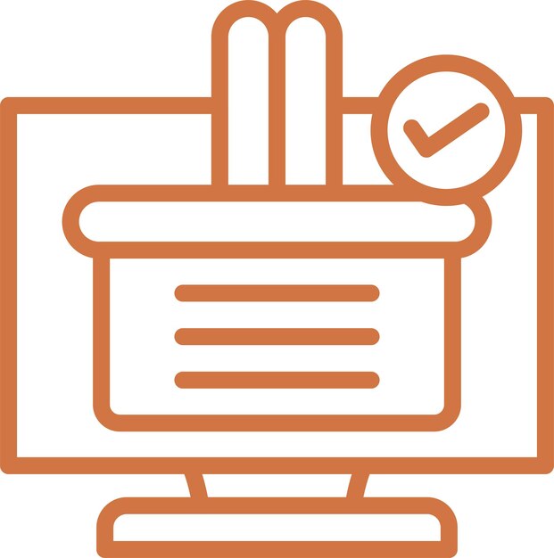 Diseño vectorial Estilo del icono de comprobación del carrito