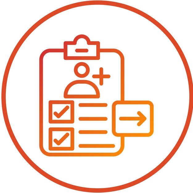 Diseño vectorial Estilo del icono de comprobación del paciente