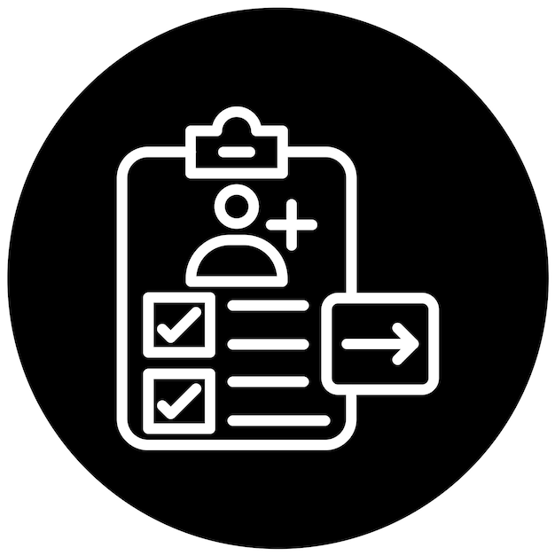 Diseño vectorial Estilo del icono de comprobación del paciente