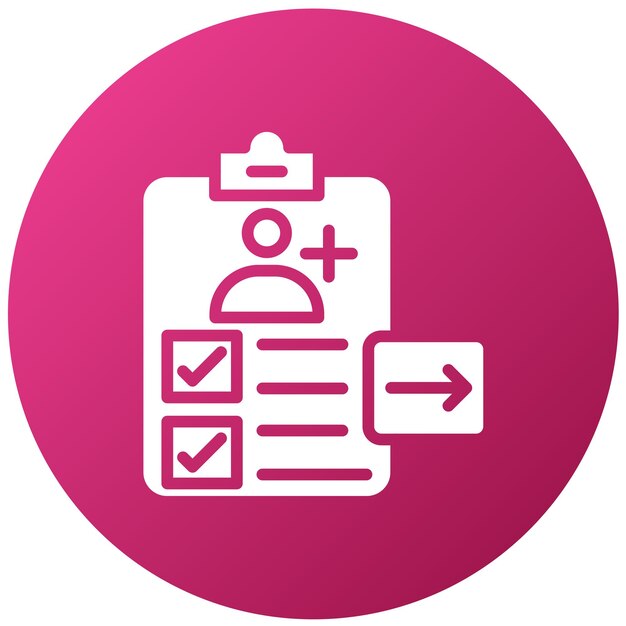 Diseño vectorial Estilo del icono de comprobación del paciente