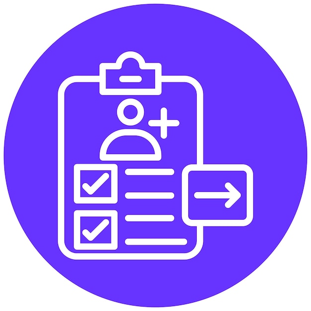 Diseño vectorial Estilo del icono de comprobación del paciente
