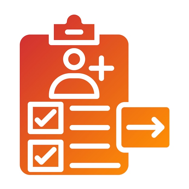 Diseño vectorial Estilo del icono de comprobación del paciente