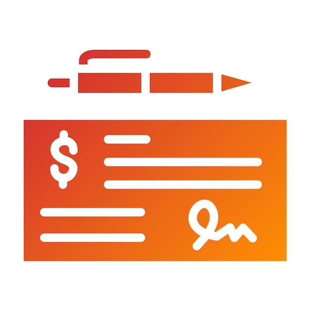 Diseño vectorial Estilo del icono de comprobación de pago