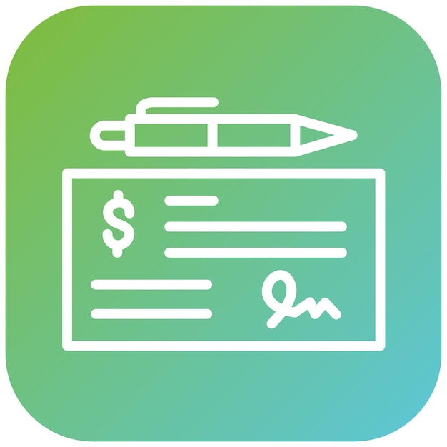 Diseño vectorial Estilo del icono de comprobación de pago