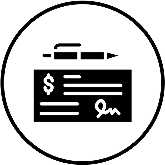Diseño vectorial Estilo del icono de comprobación de pago