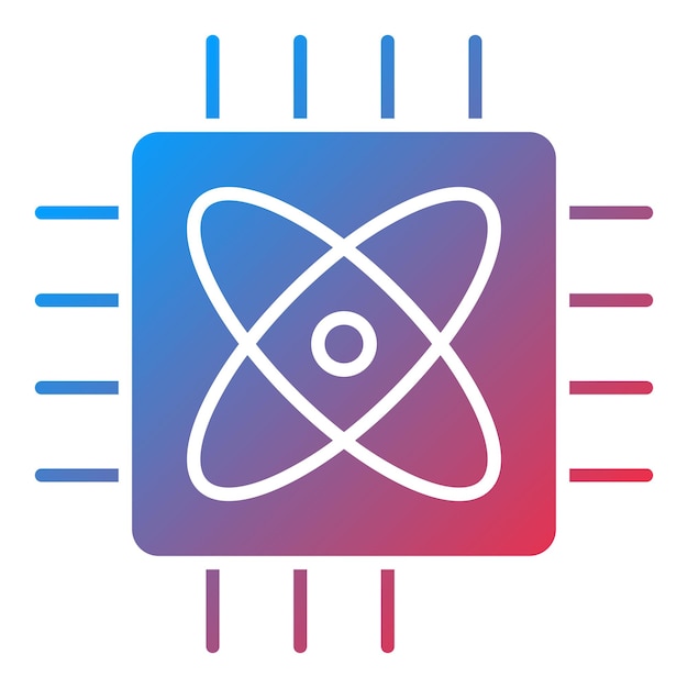 Diseño vectorial Estilo del icono de computación cuántica