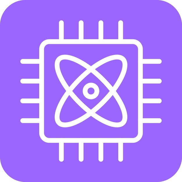 Diseño vectorial Estilo del icono de computación cuántica