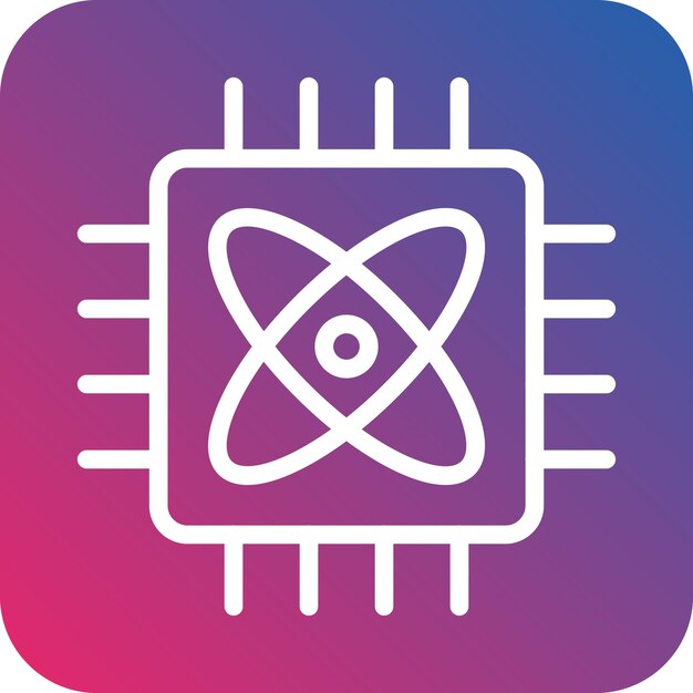 Diseño vectorial Estilo del icono de computación cuántica