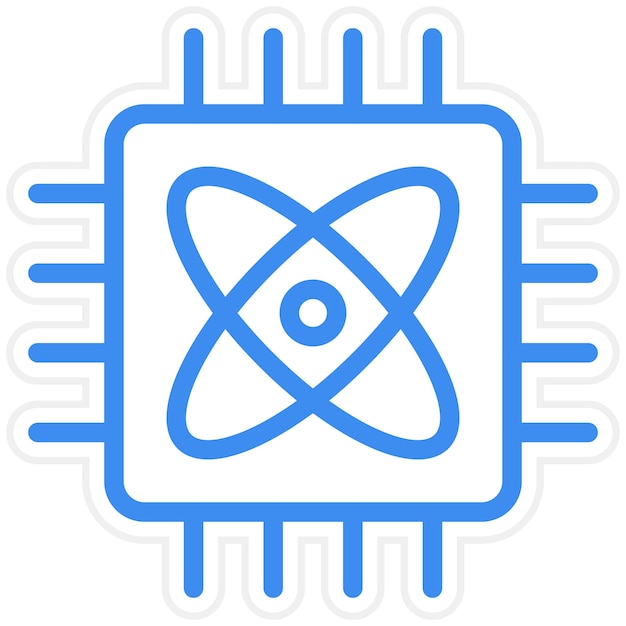 Diseño vectorial Estilo del icono de computación cuántica