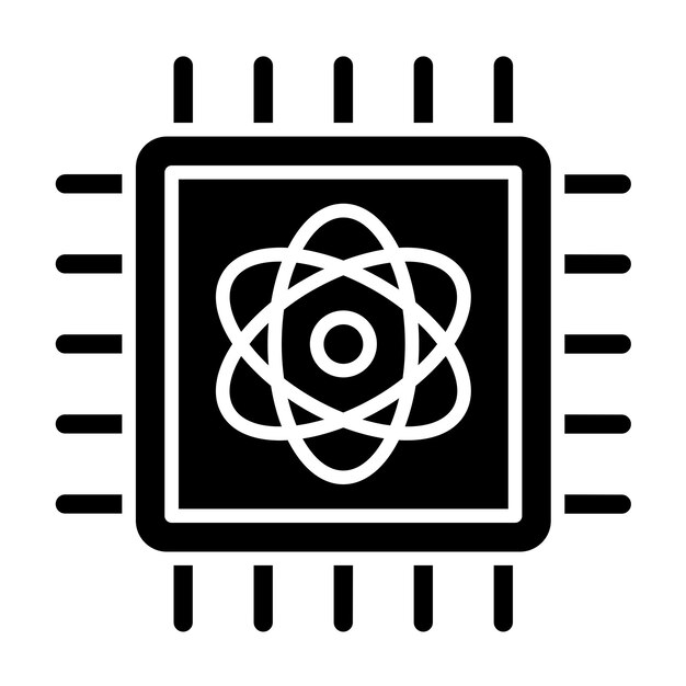 Diseño vectorial Estilo del icono de computación cuántica