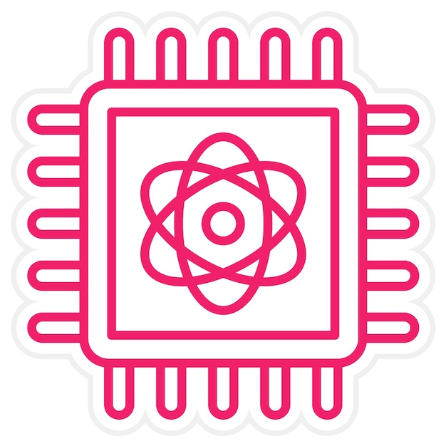 Diseño vectorial Estilo del icono de computación cuántica