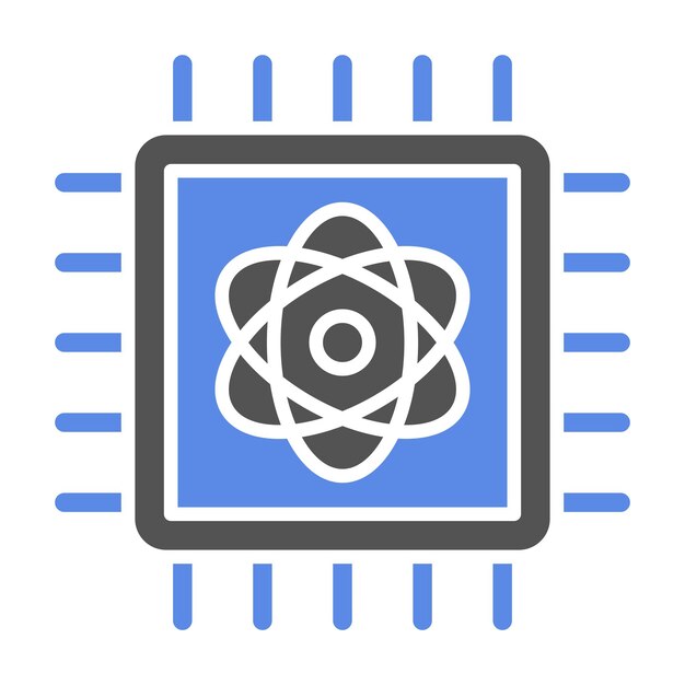 Diseño vectorial Estilo del icono de computación cuántica