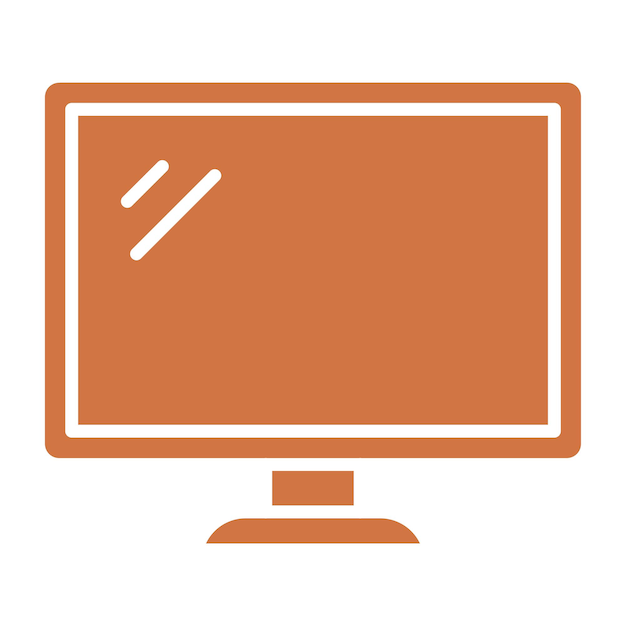 Diseño vectorial del estilo del icono de la computadora de escritorio