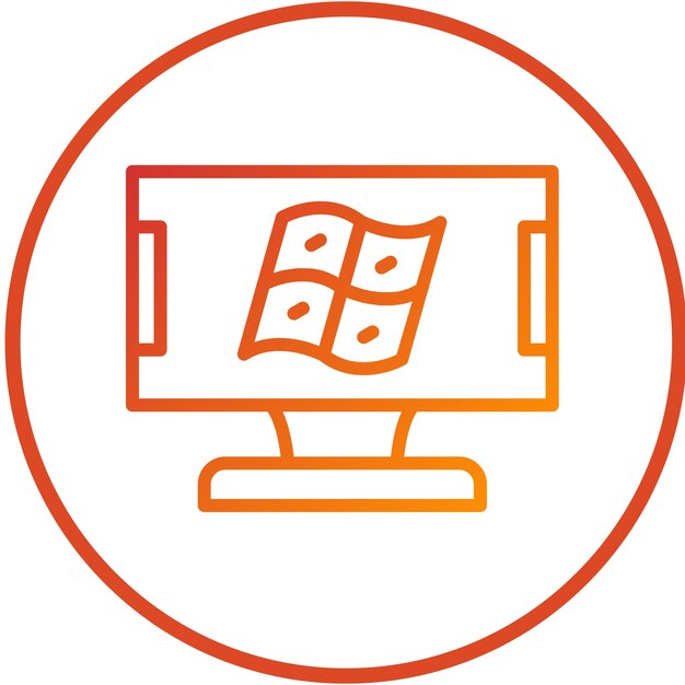 Diseño vectorial Estilo del icono de la computadora de Windows