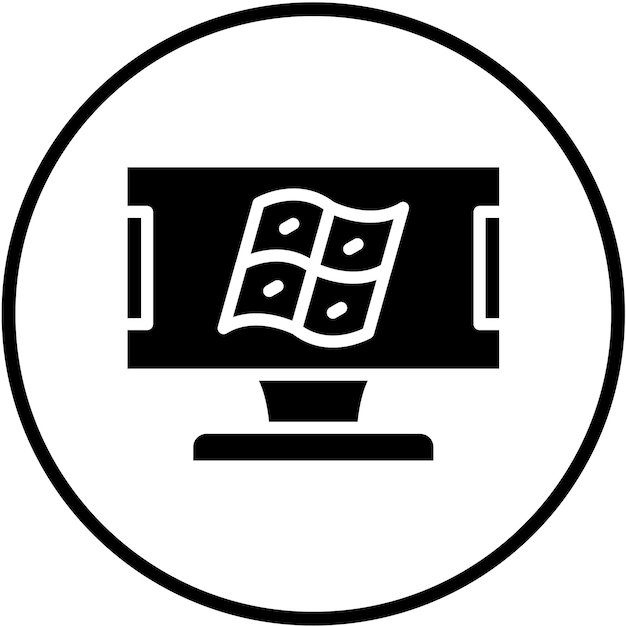 Diseño vectorial Estilo del icono de la computadora de Windows
