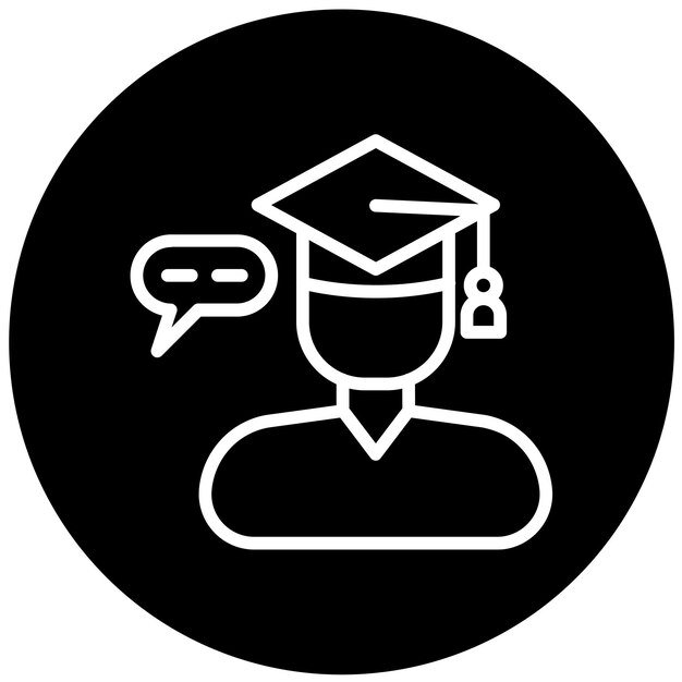 Diseño vectorial Estilo de icono de comunicación del maestro
