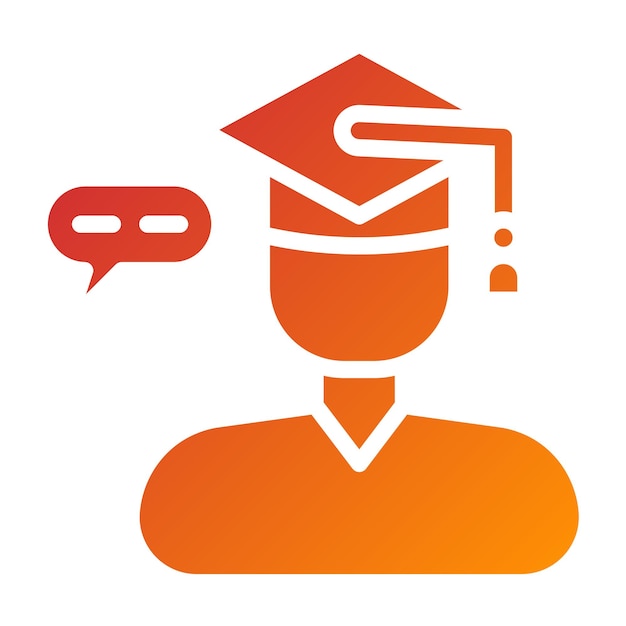 Diseño vectorial Estilo de icono de comunicación del maestro