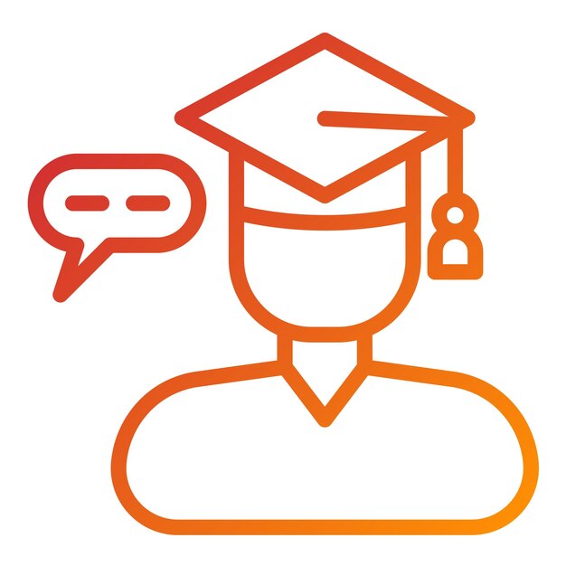 Diseño vectorial Estilo de icono de comunicación del maestro