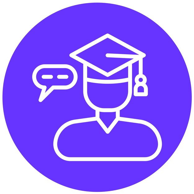 Diseño vectorial Estilo de icono de comunicación del maestro