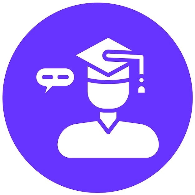 Diseño vectorial Estilo de icono de comunicación del maestro
