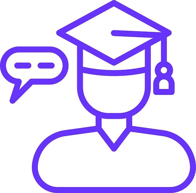 Diseño vectorial Estilo de icono de comunicación del maestro