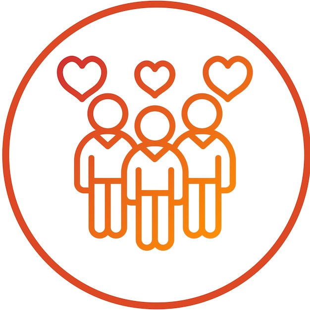 Diseño vectorial Estilo de icono de la comunidad de bienestar