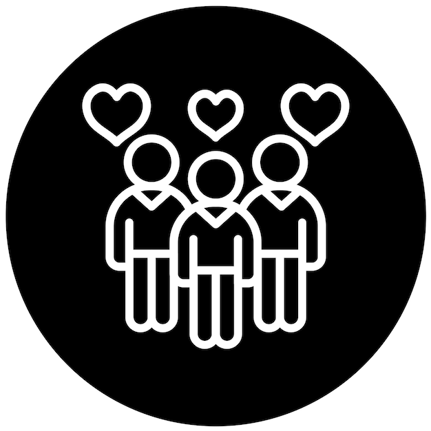 Diseño vectorial Estilo de icono de la comunidad de bienestar