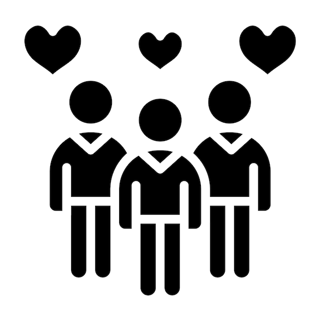 Diseño vectorial Estilo de icono de la comunidad de bienestar
