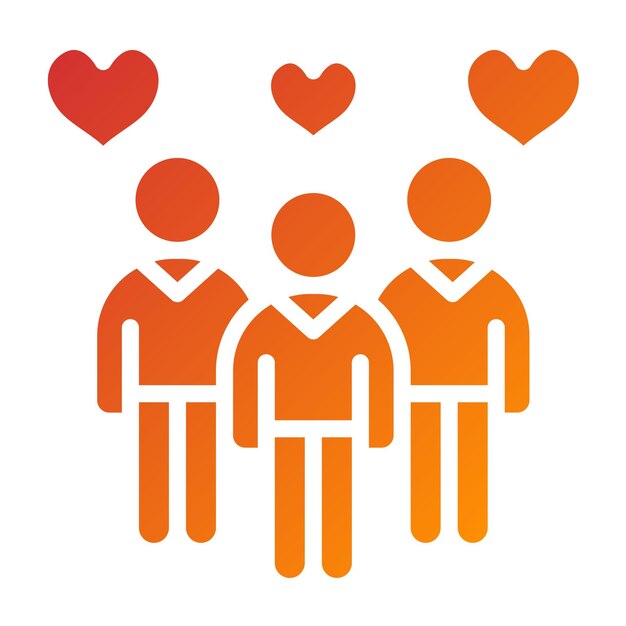 Diseño vectorial Estilo de icono de la comunidad de bienestar