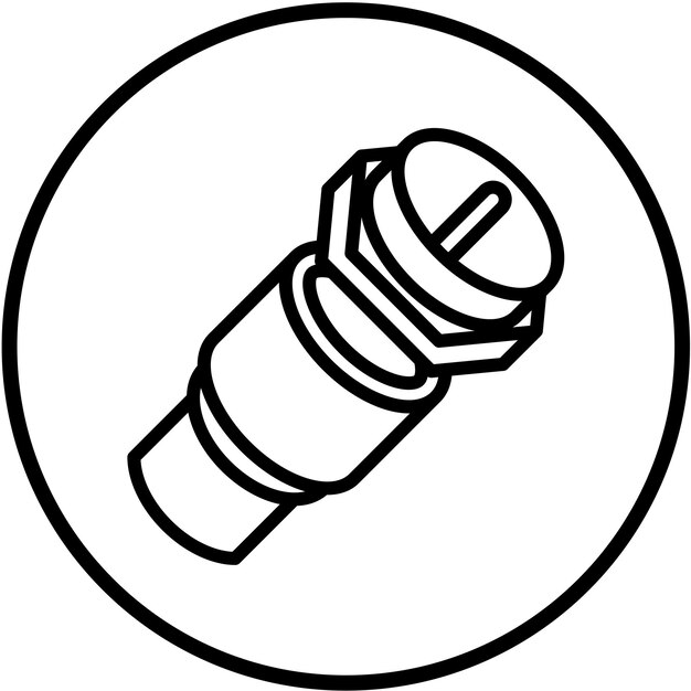 Diseño vectorial Estilo del icono del conector coaxial