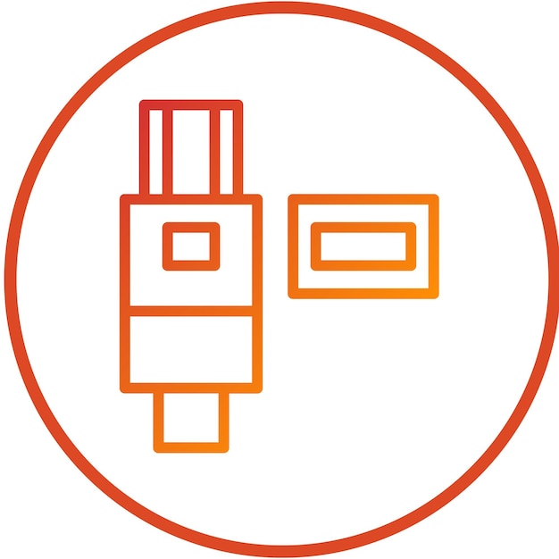 Diseño vectorial Estilo del icono del conector Thunderbolt