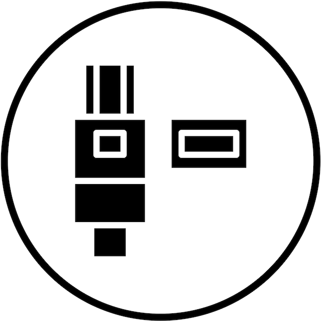 Diseño vectorial Estilo del icono del conector Thunderbolt