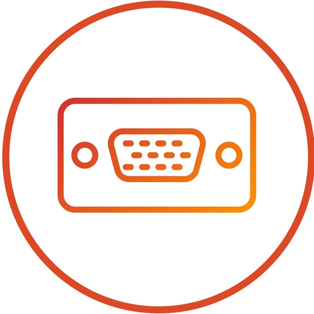 Diseño vectorial Estilo del icono del conector de video