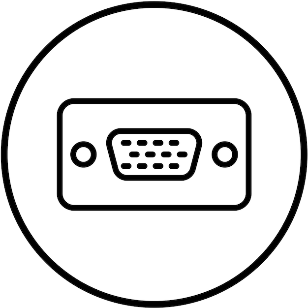 Diseño vectorial Estilo del icono del conector de video