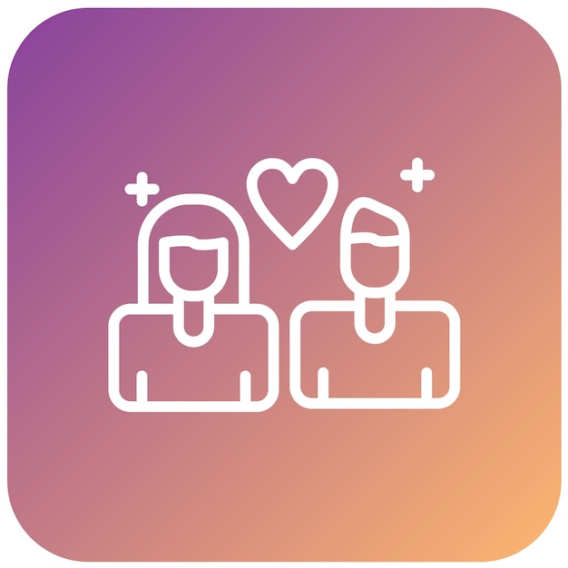 Diseño vectorial Estilo del icono de conexión de amor