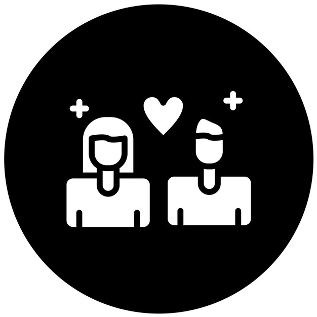 Diseño vectorial Estilo del icono de conexión de amor