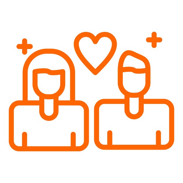 Diseño vectorial Estilo del icono de conexión de amor