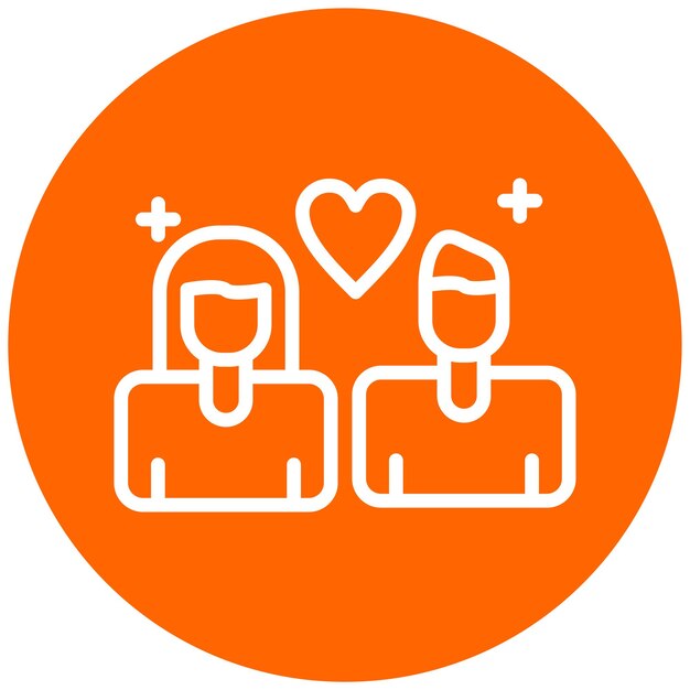 Diseño vectorial Estilo del icono de conexión de amor